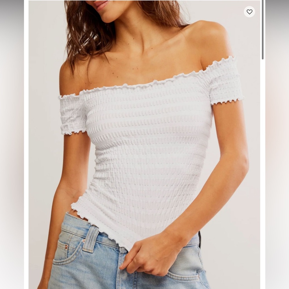Free People Off-Shoulder Ribbed Top